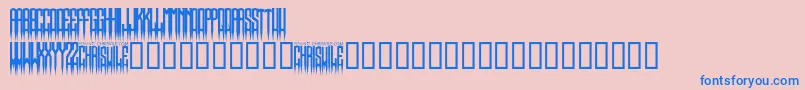 フォントSpikedRegular – ピンクの背景に青い文字
