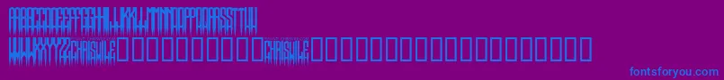 フォントSpikedRegular – 紫色の背景に青い文字