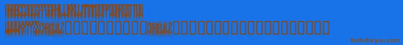 フォントSpikedRegular – 茶色の文字が青い背景にあります。