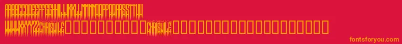 SpikedRegular Font – Orange Fonts on Red Background