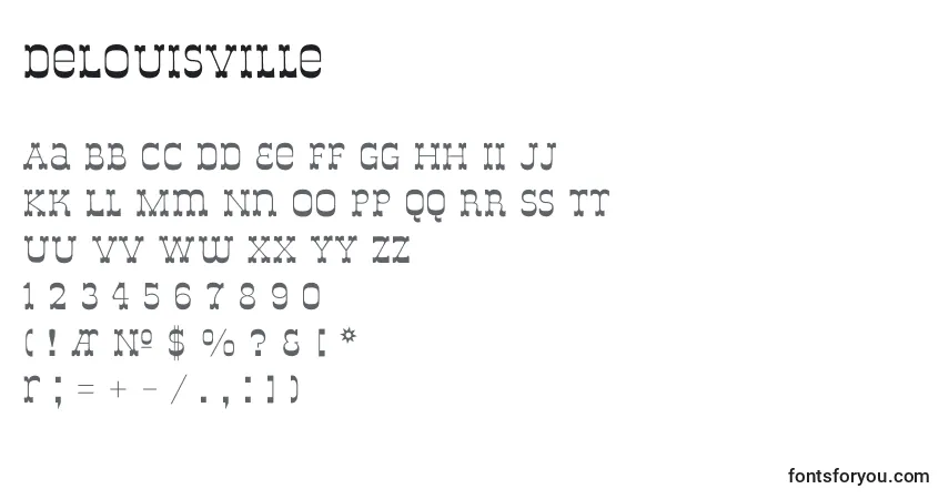 DeLouisville-fontti – aakkoset, numerot, erikoismerkit