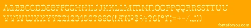 Weitere Informationen zur DeLouisville-Schriftart DeLouisville-Schriftart – Gelbe Schriften auf orangefarbenem Hintergrund