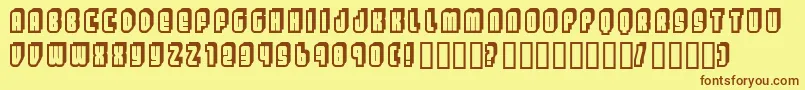 フォントLetters – 茶色の文字が黄色の背景にあります。