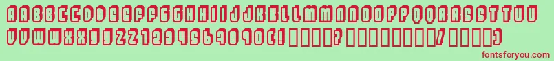 フォントLetters – 赤い文字の緑の背景