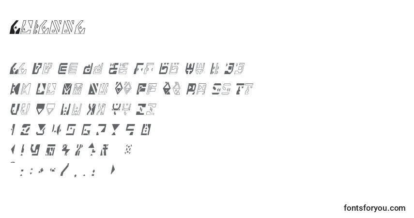 Czcionka Alianna – alfabet, cyfry, specjalne znaki