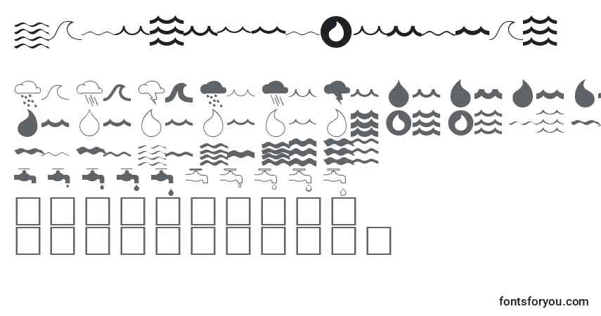 Schriftart WaterfontRegular – Alphabet, Zahlen, spezielle Symbole