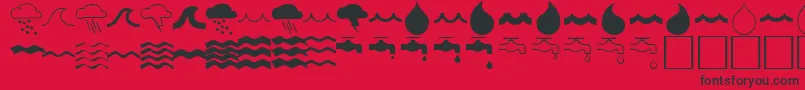 WaterfontRegular Font – Black Fonts on Red Background