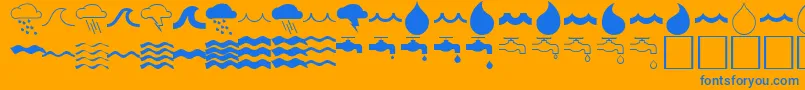 WaterfontRegular Font – Blue Fonts on Orange Background