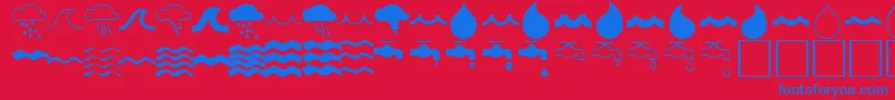 WaterfontRegular Font – Blue Fonts on Red Background