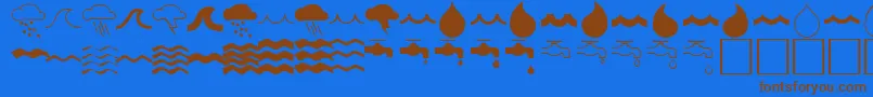 WaterfontRegular Font – Brown Fonts on Blue Background