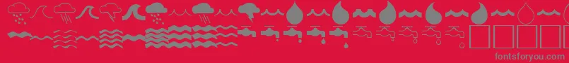 WaterfontRegular Font – Gray Fonts on Red Background