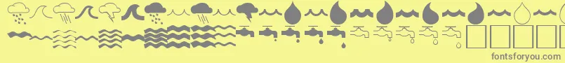 WaterfontRegular Font – Gray Fonts on Yellow Background