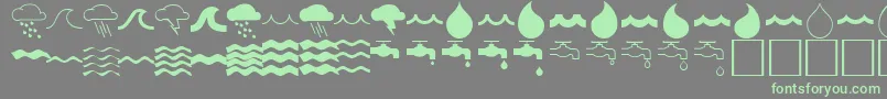 WaterfontRegular Font – Green Fonts on Gray Background