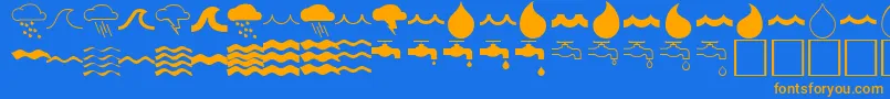 WaterfontRegular Font – Orange Fonts on Blue Background