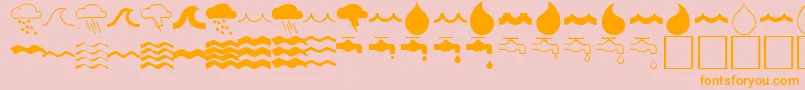 WaterfontRegular Font – Orange Fonts on Pink Background