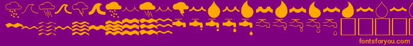 WaterfontRegular Font – Orange Fonts on Purple Background
