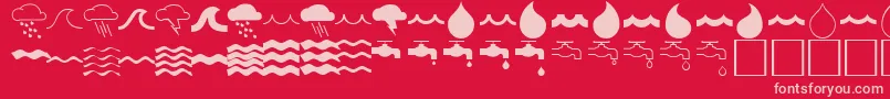 WaterfontRegular Font – Pink Fonts on Red Background
