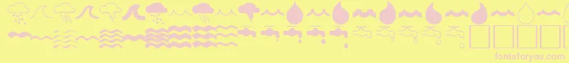 WaterfontRegular Font – Pink Fonts on Yellow Background