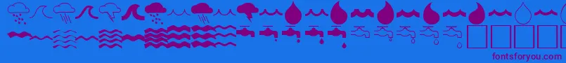 WaterfontRegular Font – Purple Fonts on Blue Background