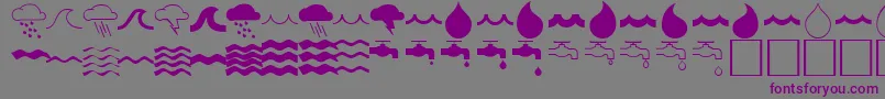 WaterfontRegular Font – Purple Fonts on Gray Background