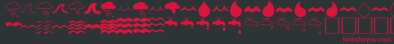 WaterfontRegular Font – Red Fonts on Black Background