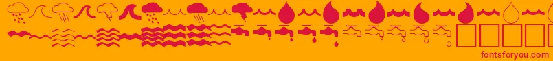 fuente WaterfontRegular – Fuentes Rojas Sobre Fondo Naranja