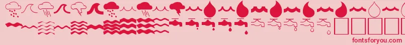 WaterfontRegular Font – Red Fonts on Pink Background