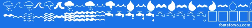 WaterfontRegular Font – White Fonts on Blue Background