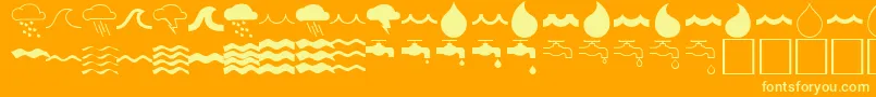 WaterfontRegular Font – Yellow Fonts on Orange Background