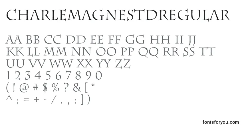 CharlemagnestdRegular-fontti – aakkoset, numerot, erikoismerkit