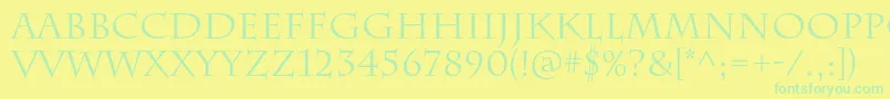 CharlemagnestdRegular Font – Green Fonts on Yellow Background