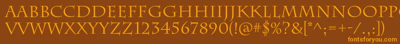 CharlemagnestdRegular Font – Orange Fonts on Brown Background