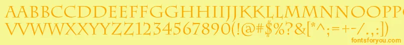 CharlemagnestdRegular Font – Orange Fonts on Yellow Background