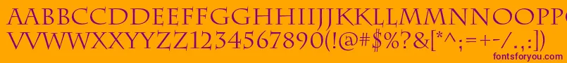 CharlemagnestdRegular Font – Purple Fonts on Orange Background
