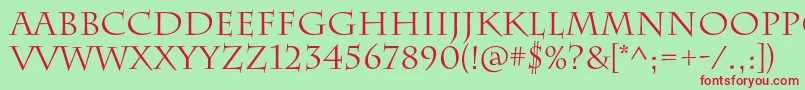 CharlemagnestdRegular Font – Red Fonts on Green Background