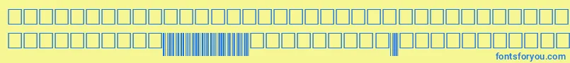Code39digitstt-Schriftart – Blaue Schriften auf gelbem Hintergrund