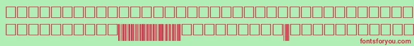 Code39digitstt-fontti – punaiset fontit vihreällä taustalla