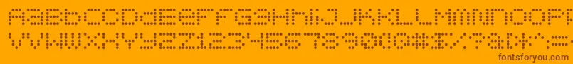 5x5dots-Schriftart – Braune Schriften auf orangefarbenem Hintergrund