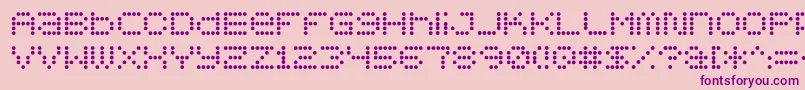 5x5dots-Schriftart – Violette Schriften auf rosa Hintergrund