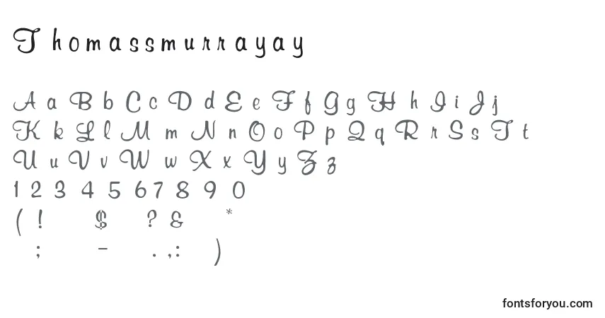 A fonte Thomassmurrayay – alfabeto, números, caracteres especiais