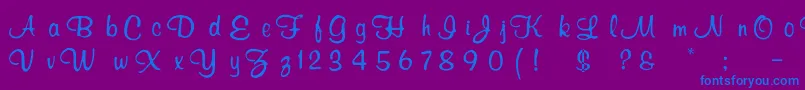 Thomassmurrayay Font – Blue Fonts on Purple Background