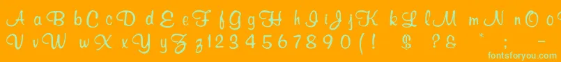 Thomassmurrayay Font – Green Fonts on Orange Background