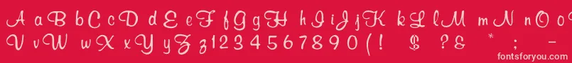 Thomassmurrayay Font – Pink Fonts on Red Background