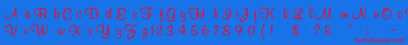 Thomassmurrayay Font – Red Fonts on Blue Background