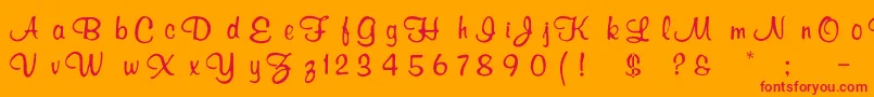 Thomassmurrayay Font – Red Fonts on Orange Background