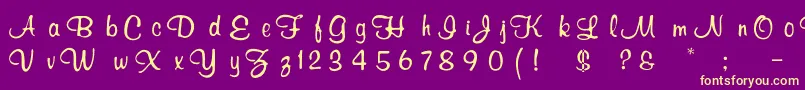 Thomassmurrayay Font – Yellow Fonts on Purple Background