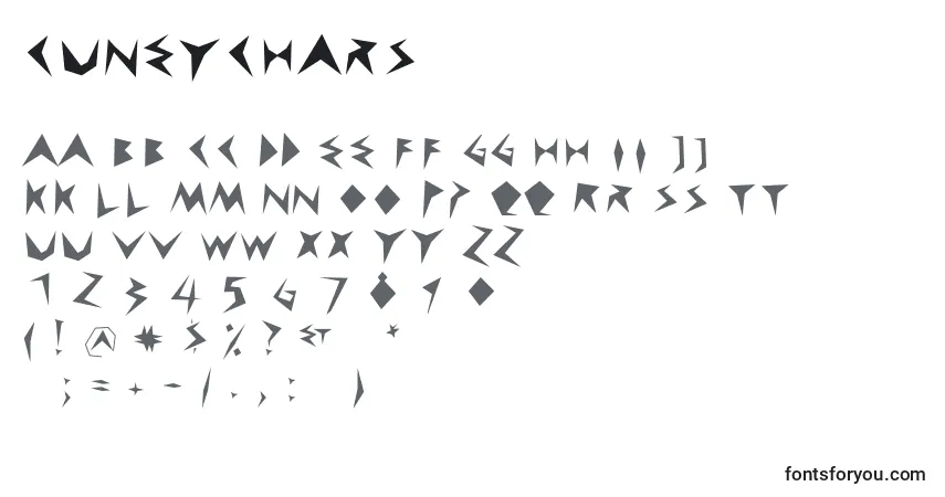 Fuente Cuneychars - alfabeto, números, caracteres especiales