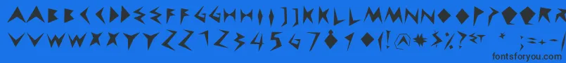 Cuneychars Font – Black Fonts on Blue Background