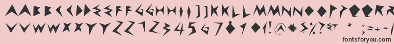 フォントCuneychars – ピンクの背景に黒い文字