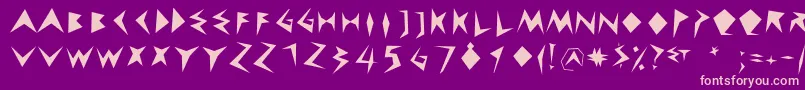 Cuneychars-fontti – vaaleanpunaiset fontit violetilla taustalla